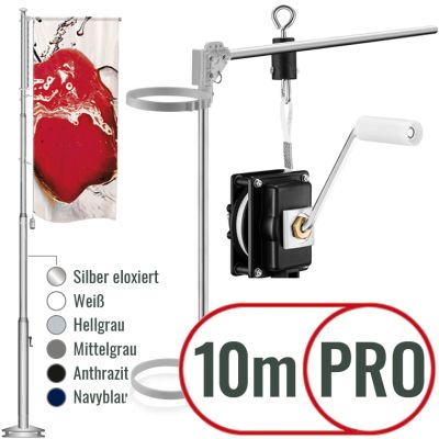 Fahnenmast Windtracker Kurbel PRO 1000cm